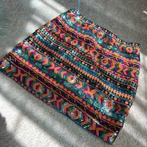 Colorful sequin miniskirt